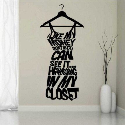 Woman Dress Hanging Wall Decal