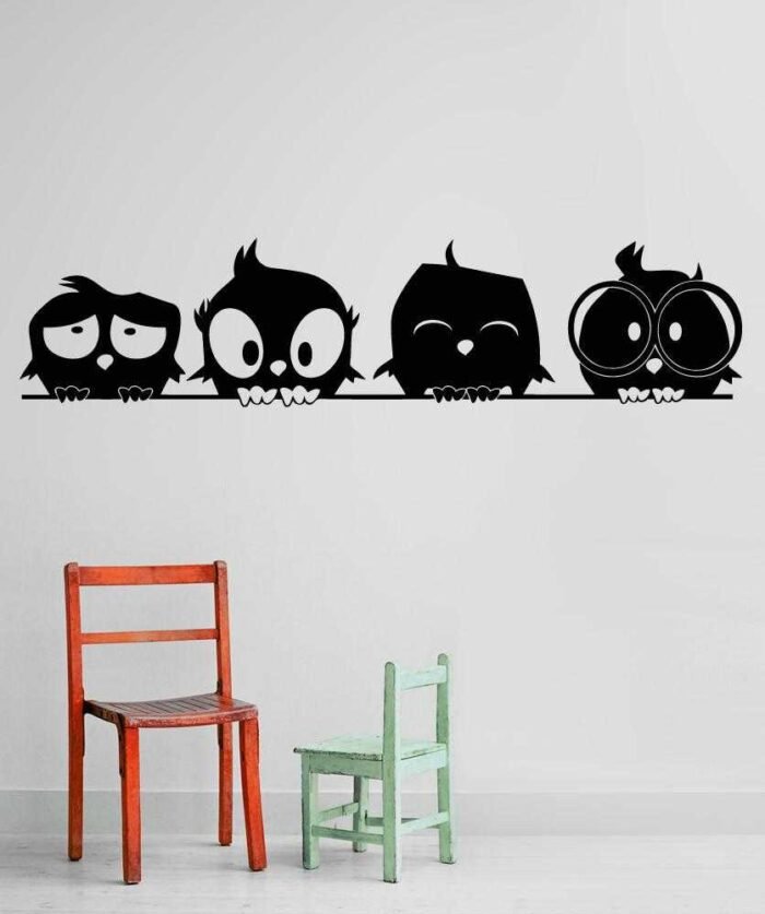 4 Cute Owls Wall Decal - emarkiz-com.myshopify.com