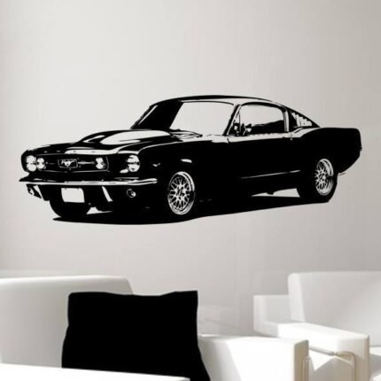 Black Vintage Mustang Car Wall Decal Sticker - emarkiz-com.myshopify.com
